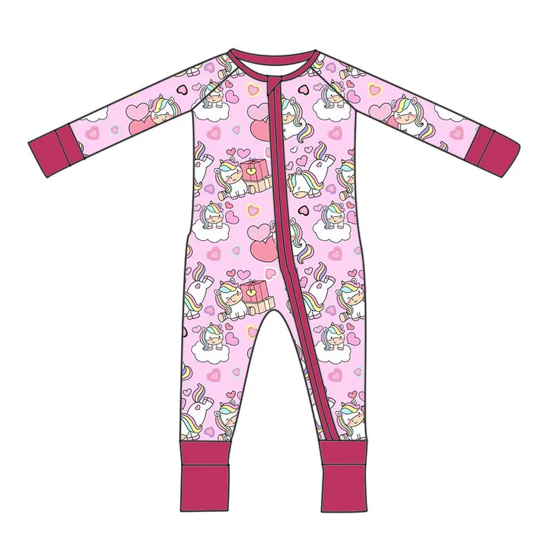 Custom Boutique Valentines Day Kids Girl Hearts Print Little Girl Matching Kids Pajamas Adult Woman Sexy Nighty Bamboo Pjs Set