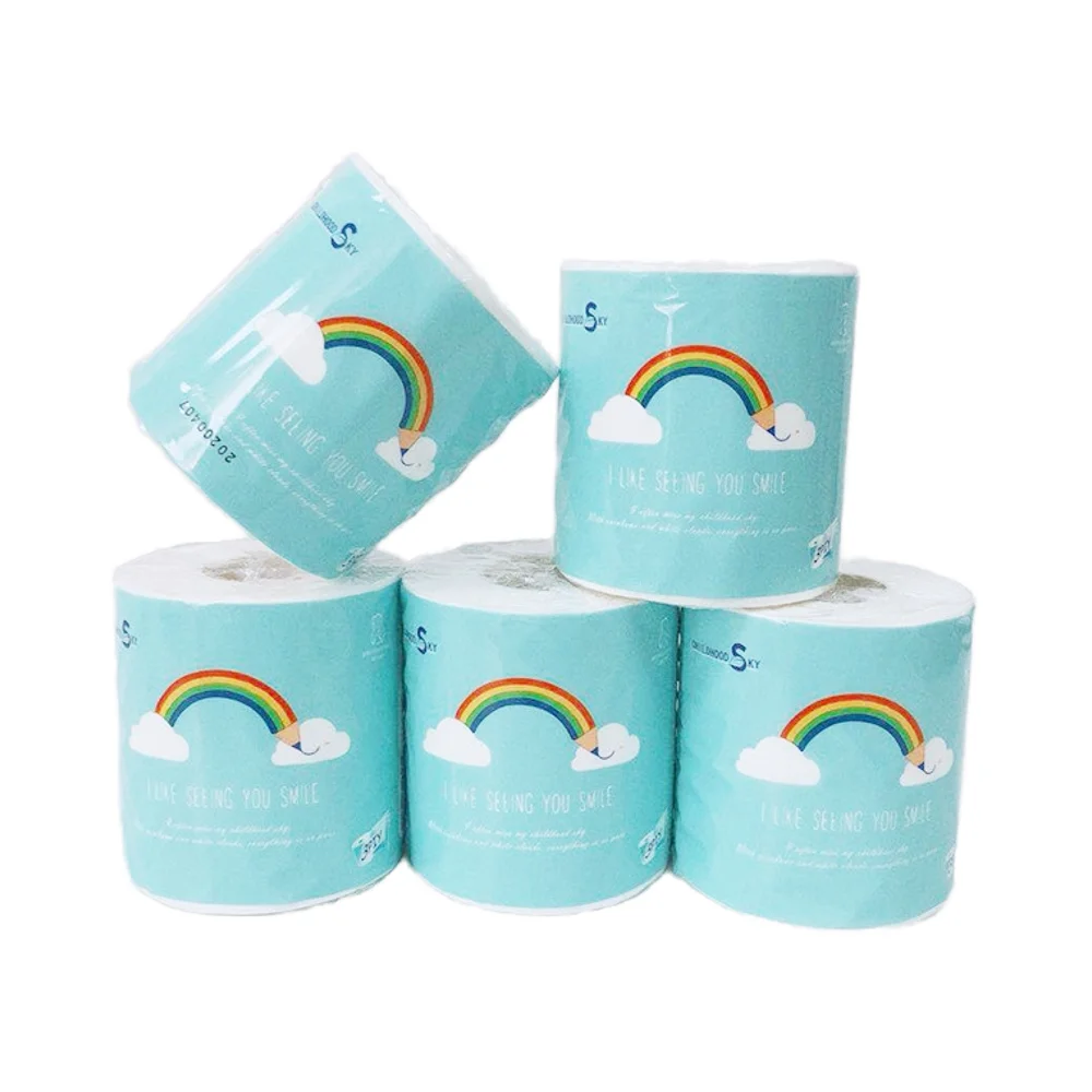 Мягкая текстура ежедневного использования туалетный рулон легко разлагается натуральная древесная масса для домашнего использования