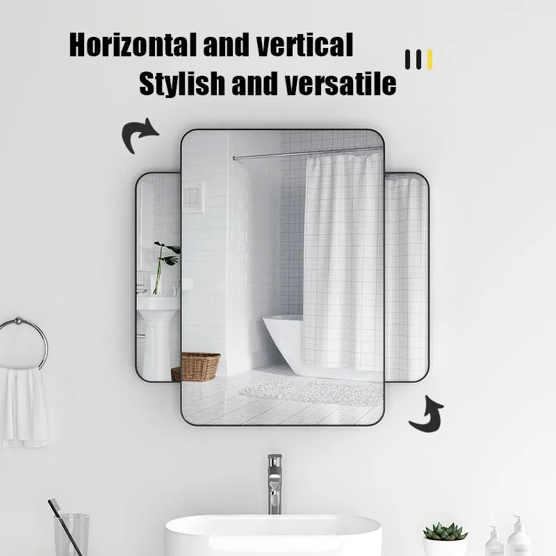 2022 Aluminium Alloy Metal Framed mirror Wall Mounted mirror decorative modern compact mirror square