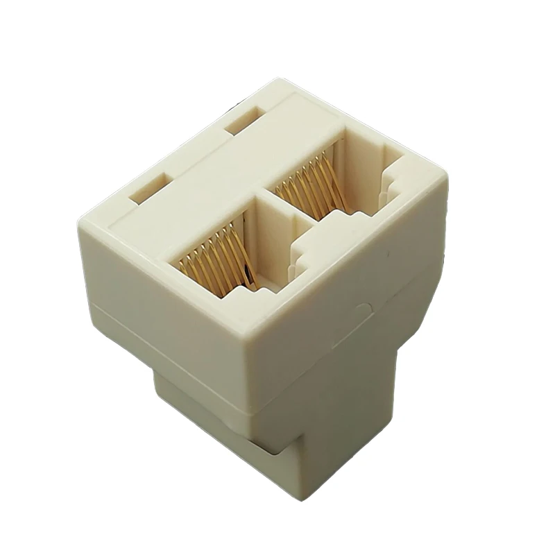 RJ45 3 Way Network Cable Splitter RJ45 Female to 2 RJ45 Female Lan Ethernet Cable Splitter Coupler Plug Extender