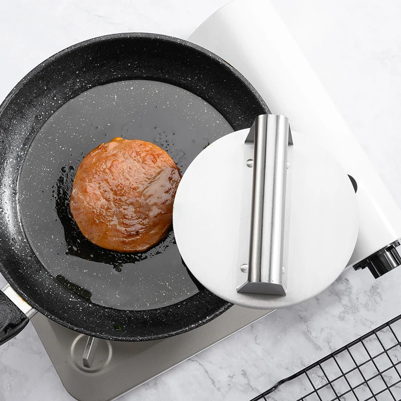 2023 Stainless Steel Meat Press Meat Patty Press Mould Burger Steak Press Teppanyaki Tool