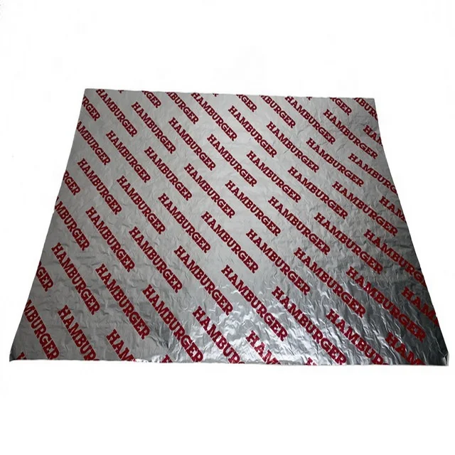 burger foil wrap food paper with aluminum foil layer for hamburger wrap