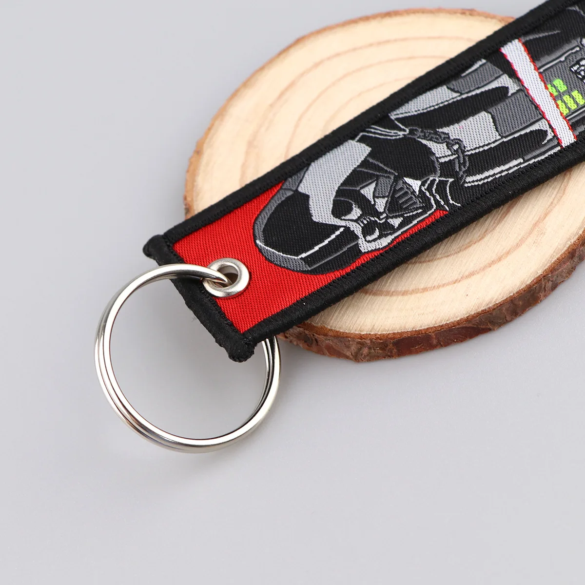 Anti-Lost Lanyards Cute Cartoon Baby Yoda Keychain Star Darth Vader Double Sided Embroidered Lanyard Custom War Woven Keychains