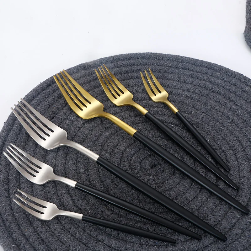
High quality gold silver matte stainless steel flatware,black cutlery for wedding event restaurant 
