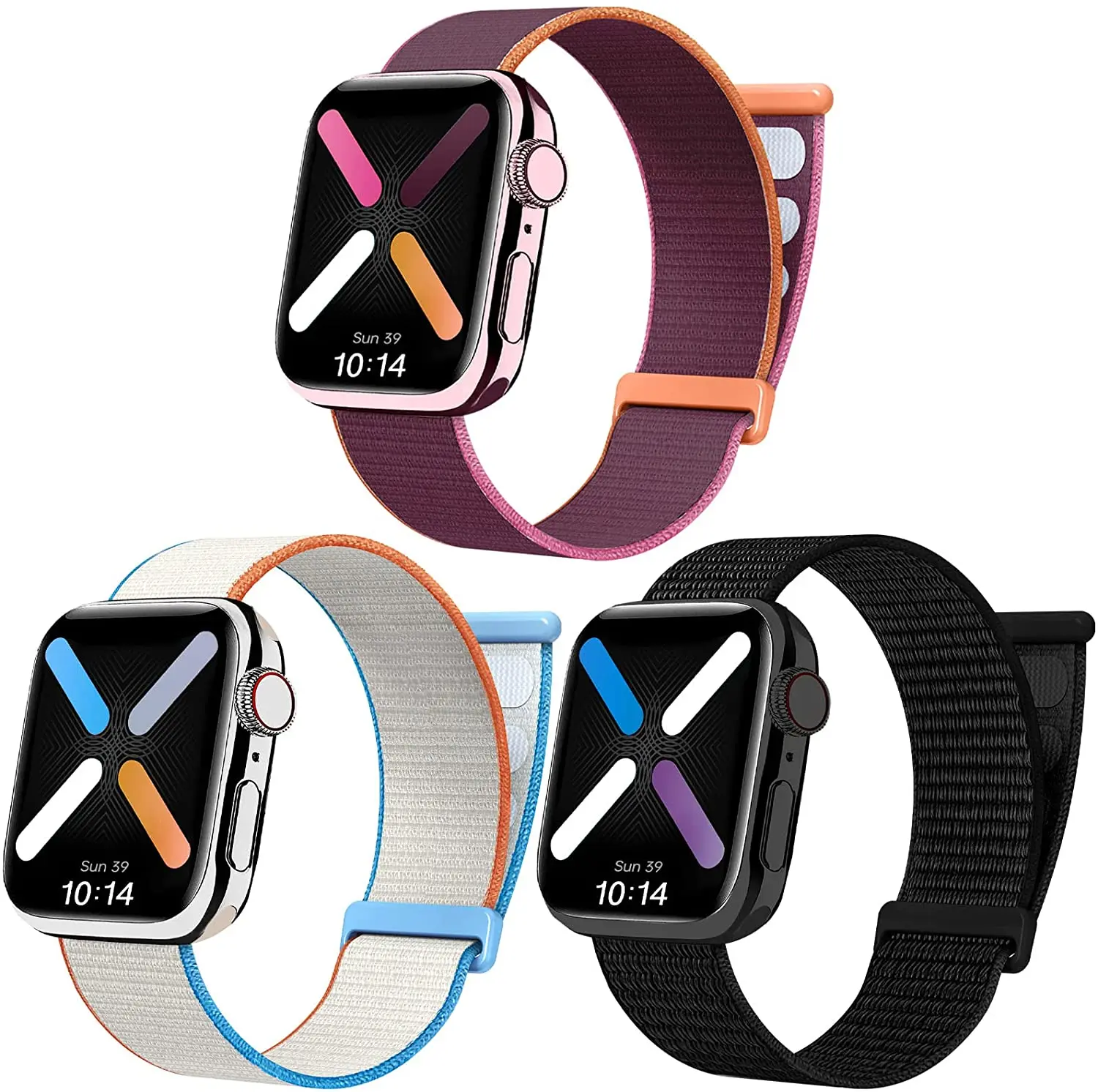 Watch Strap Fabric Wrist band rainbow sport loop nylon apple watch band strap nylon for Apple watch 7/6/5/4/3/2/1/SE