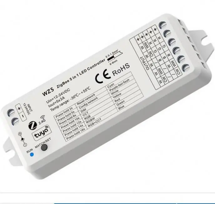 Лидер продаж WZ5 5 в 1 приложение Tuya zigbee 3 0 RF беспроводной светодиодный контроллер Zigbee диммер для RGB RGBW CCT CW WW Светодиодная лента