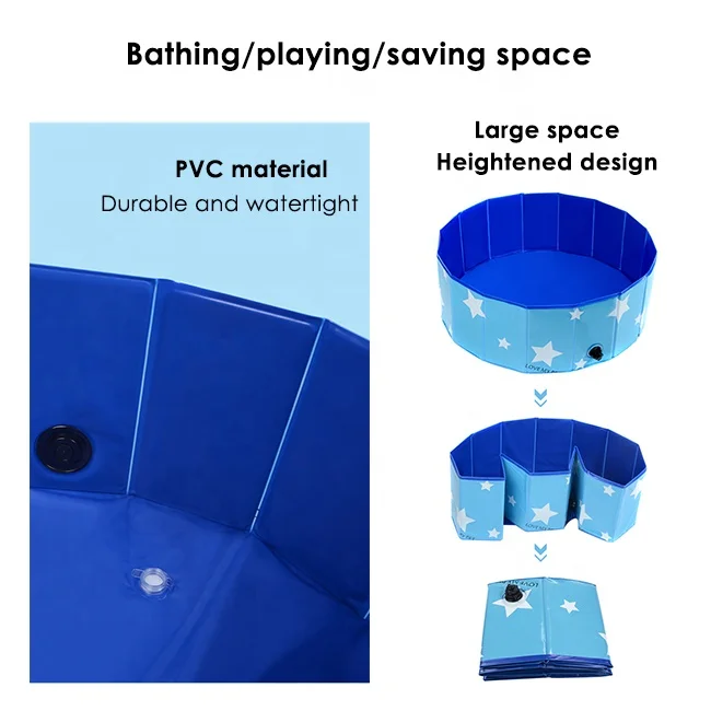 Wholesale folding dog bath tub swimming pool outdoor pvc portable pet dog pool