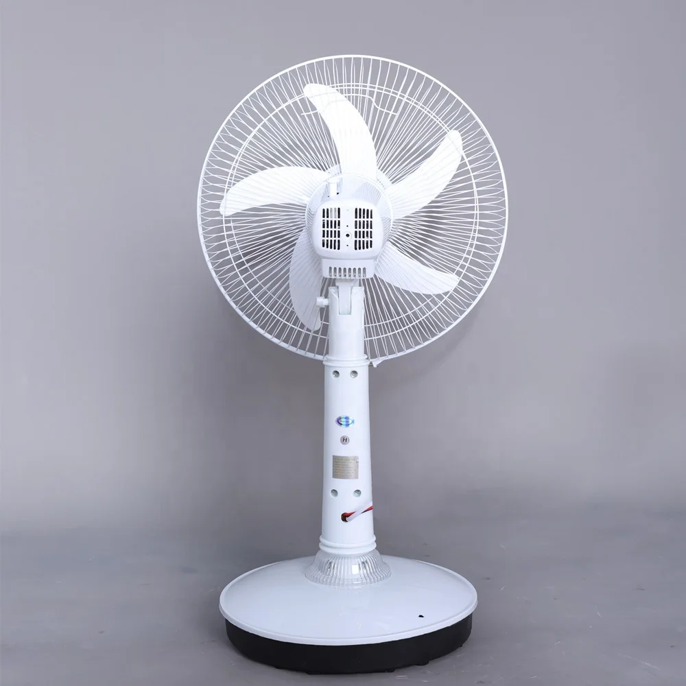 16' 18' 12v ac dc USB port battery powered charging table fan with light with lithium battery