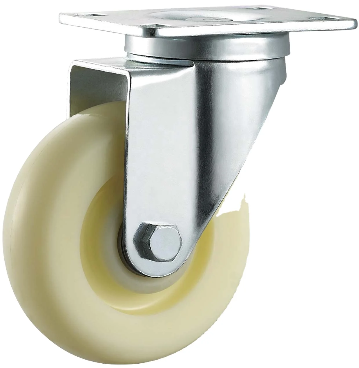 Stainless steel caster wheel swivel white plastic wheel castor 4 inch medical cart wheels