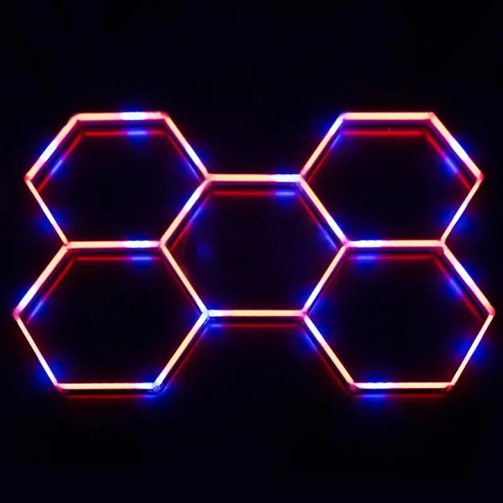 Etop 2024 Шестигранная Светодиодная лампа RGB сотовая гаражная потолочная для автомагазина гаражного