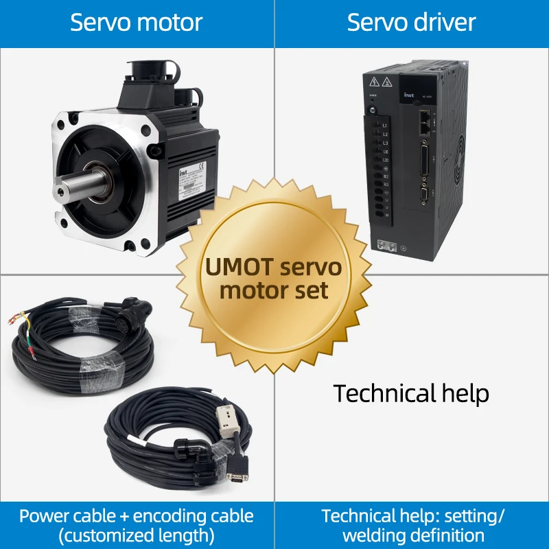 UMOT Mini 0.1kw Max 1.1nm Ethercat Servo Motor 6000rpm 220v 1.8a Ac 100Watt Servo CANopen/RS485/PROFINET/PROFIdrive Driver Motor