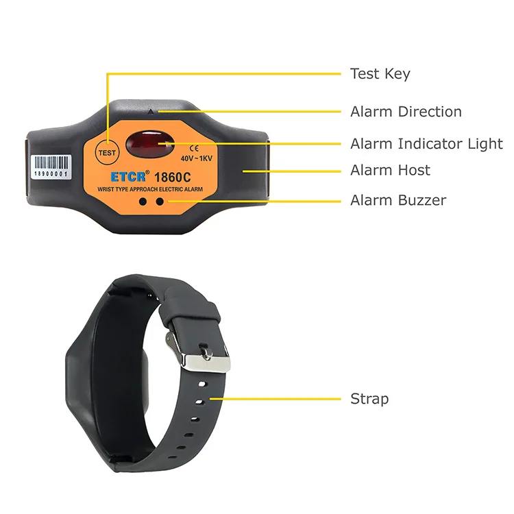 ETCR1860C низкое напряжение тип запястья близкая электрическая сигнализация датчик приближения аварийный детектор