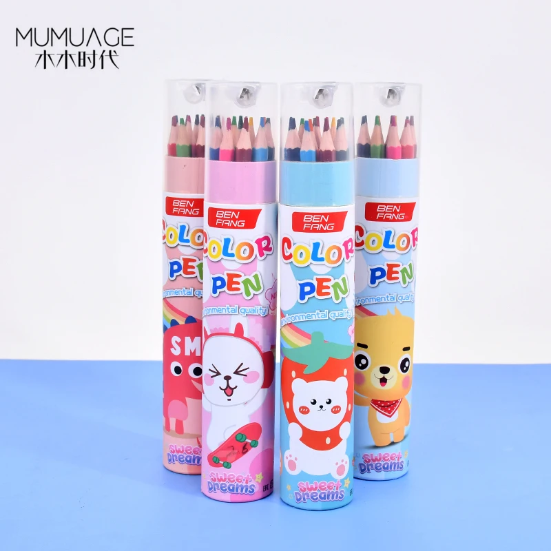 Colored Pencils Environmental Quality Stationery Artistic Drawing Sets No Wood for Students 18 Colors Hexagon