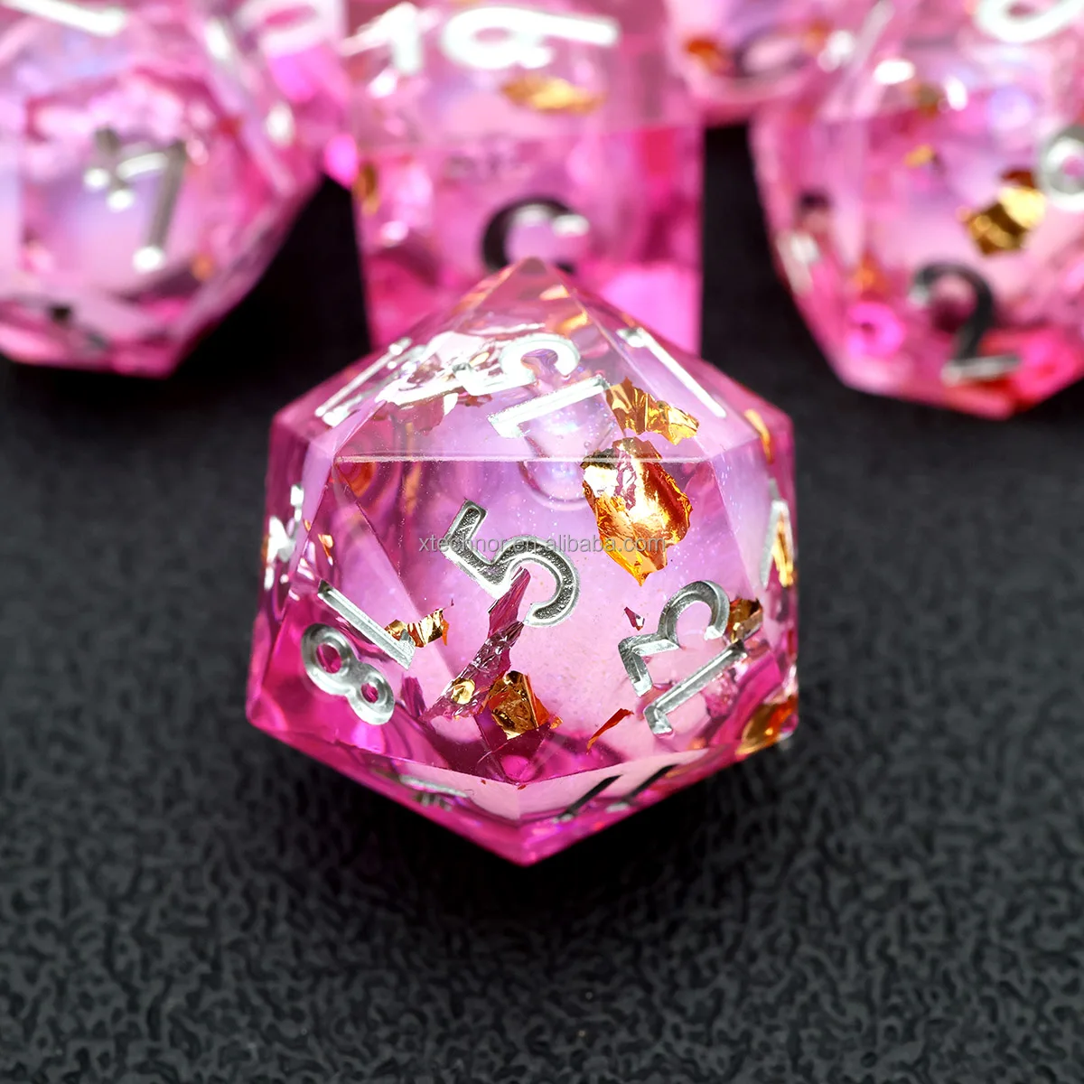 Resin DND Dice Set RPG Board Games Polyhedral Sharp Edge Dice  DND Gift Handmade Role Playing Table Game Dices-Liquid 13