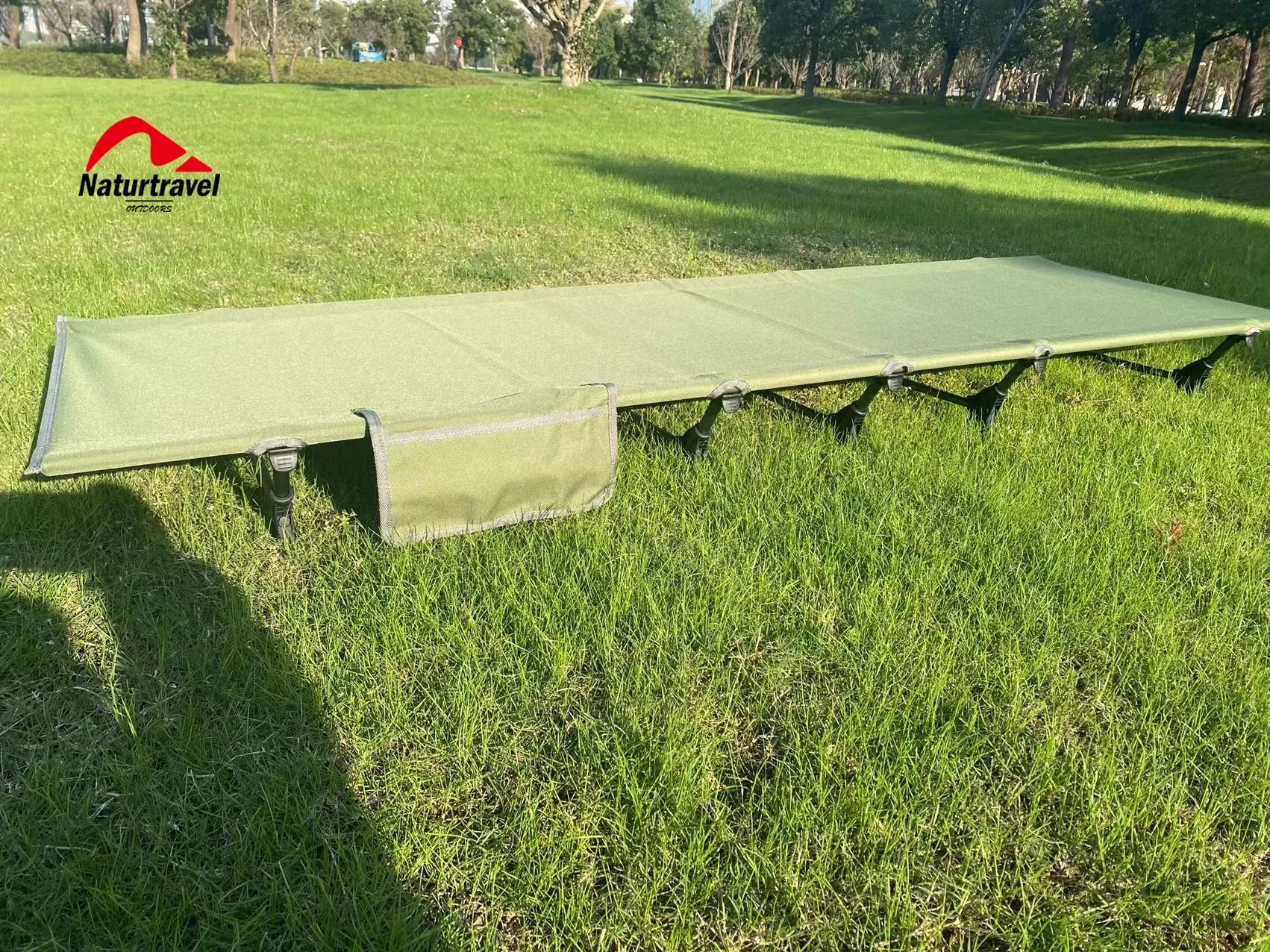 Naturtravel Ultralight portable folding bed outdoor adjustable height camping bed folding chair bed