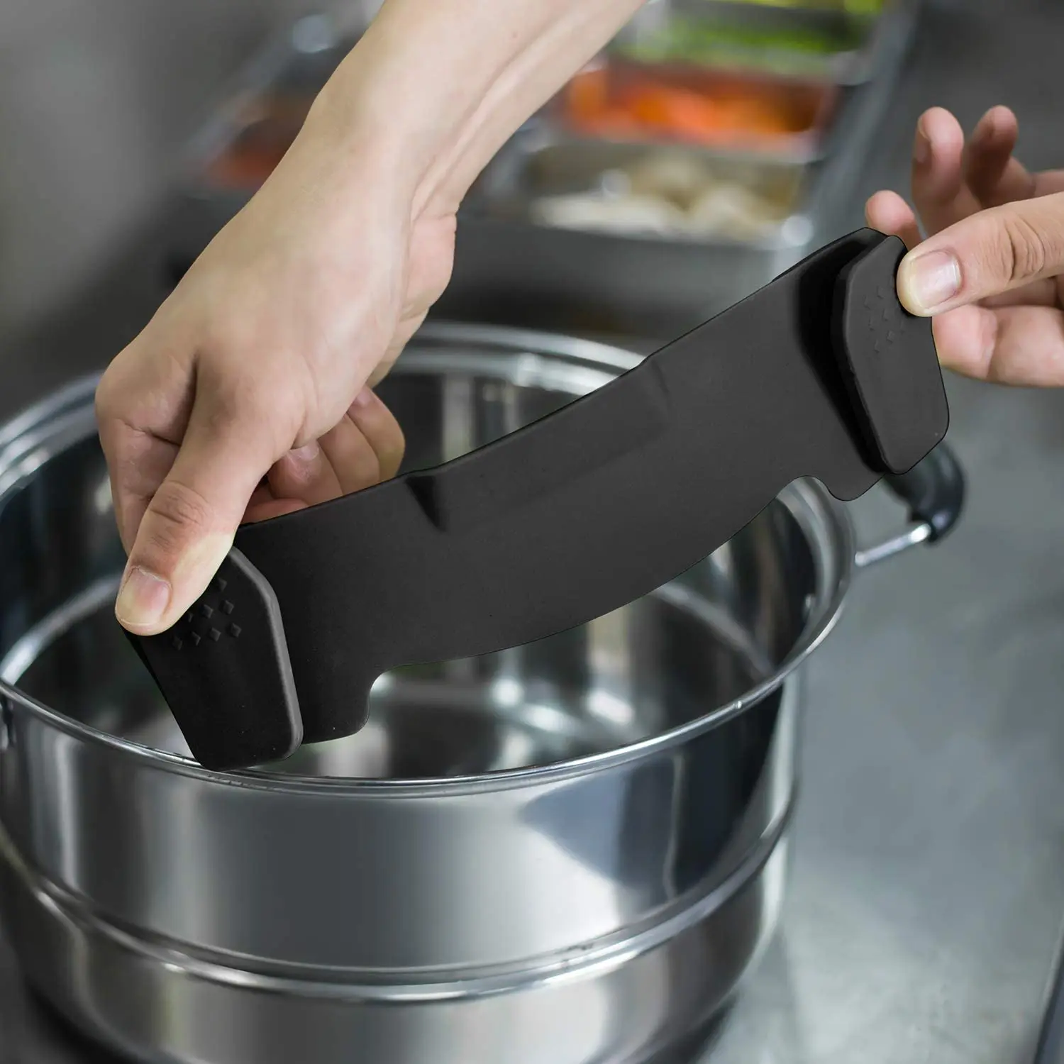 BPA бесплатные силиконовые кухонные фильтр клип на силиконовый дуршлаг подходит всем кастрюли и миски кухонный