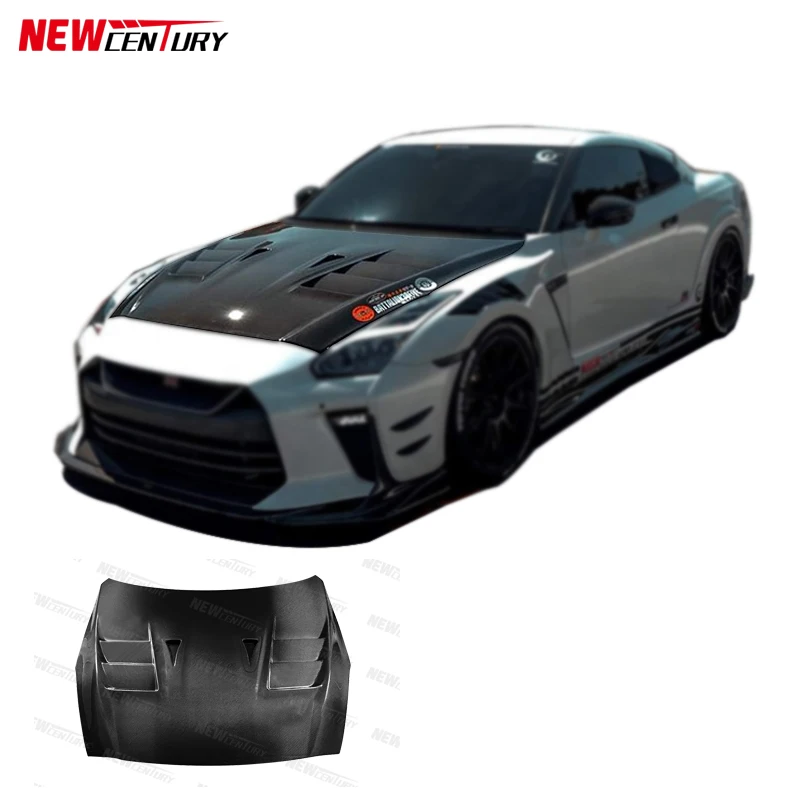 For Nissan GTR R35 conversion carbon fiber perforated bonnet hood