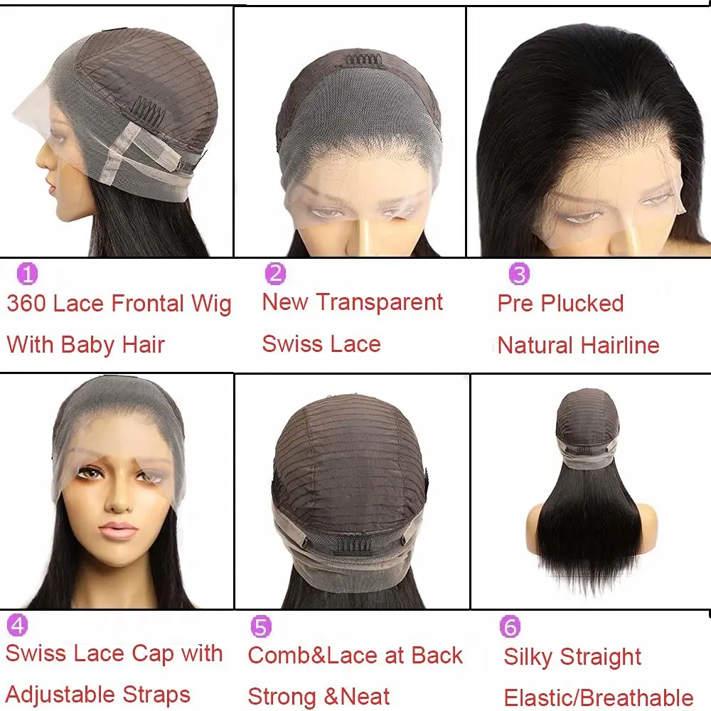 Rebecca Transparent Hd Full Lace Human Hair Wig Straight 360 Lace Wigs Human Hair Lace Frontal For Black Women