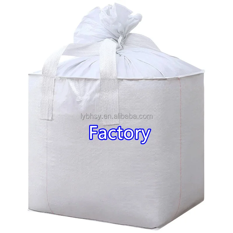FIBC PP Big Bag 500Kg 1000kg  2000kg Cement Sand Lime Mineral Salt Corn Sugar Potato Feed Big Bag Manufacturer Made in china