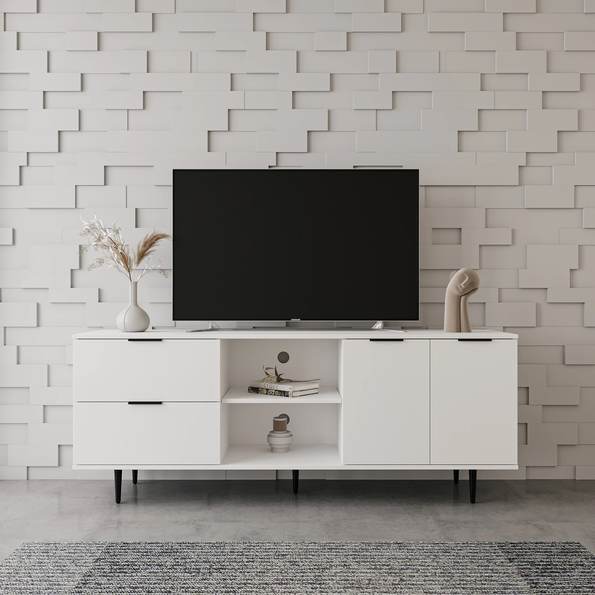 TV Stand Wood TV Cabinet Modern Luxury Wooden  High Glossy TV Unit Stands Entertainment Center with Living Room Furniture
