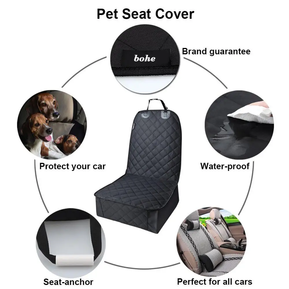 Durable Nonslip Rubber Backing Pet Front Seat Cover Dog Car Seat Covers For Cars Trucks & SUVs