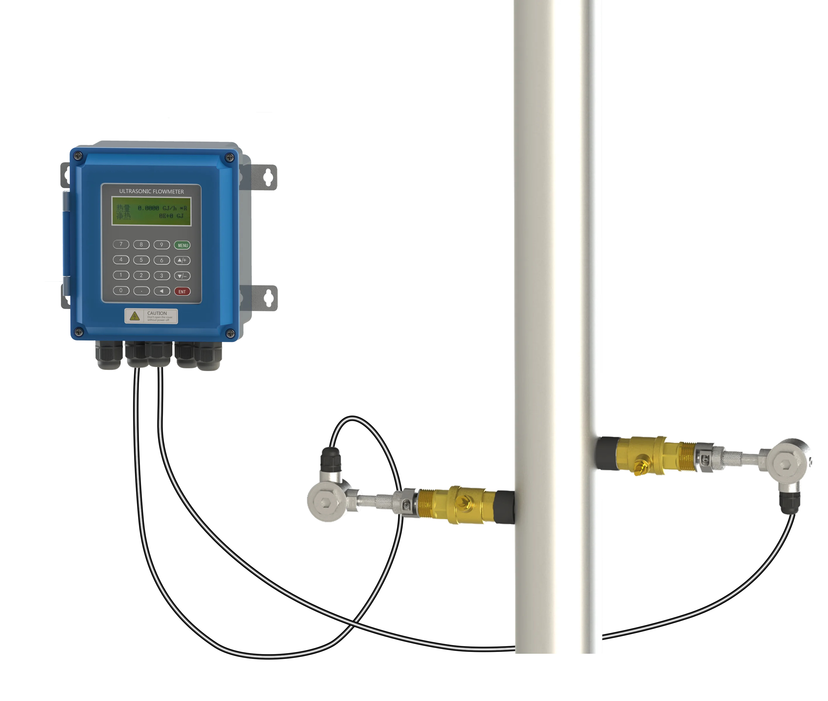 
TUF-2000B TM-1 Sensors Wall Mounted Ultrasonic Flowmeter 