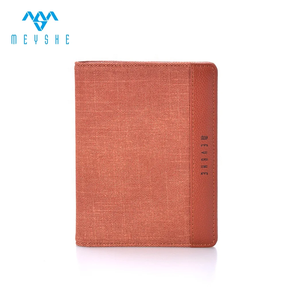 New arrival brown canvas splice genuine leather personalize passport card holder cover
