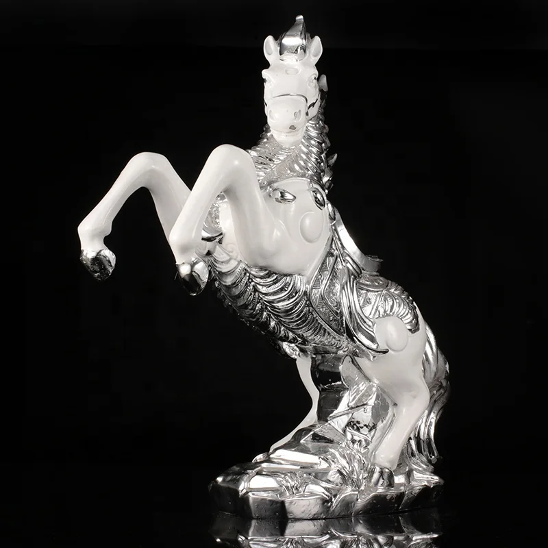 Custom Resin Home Decor Horse Figurines Gloss Gold Animal Horse Statue For Sale