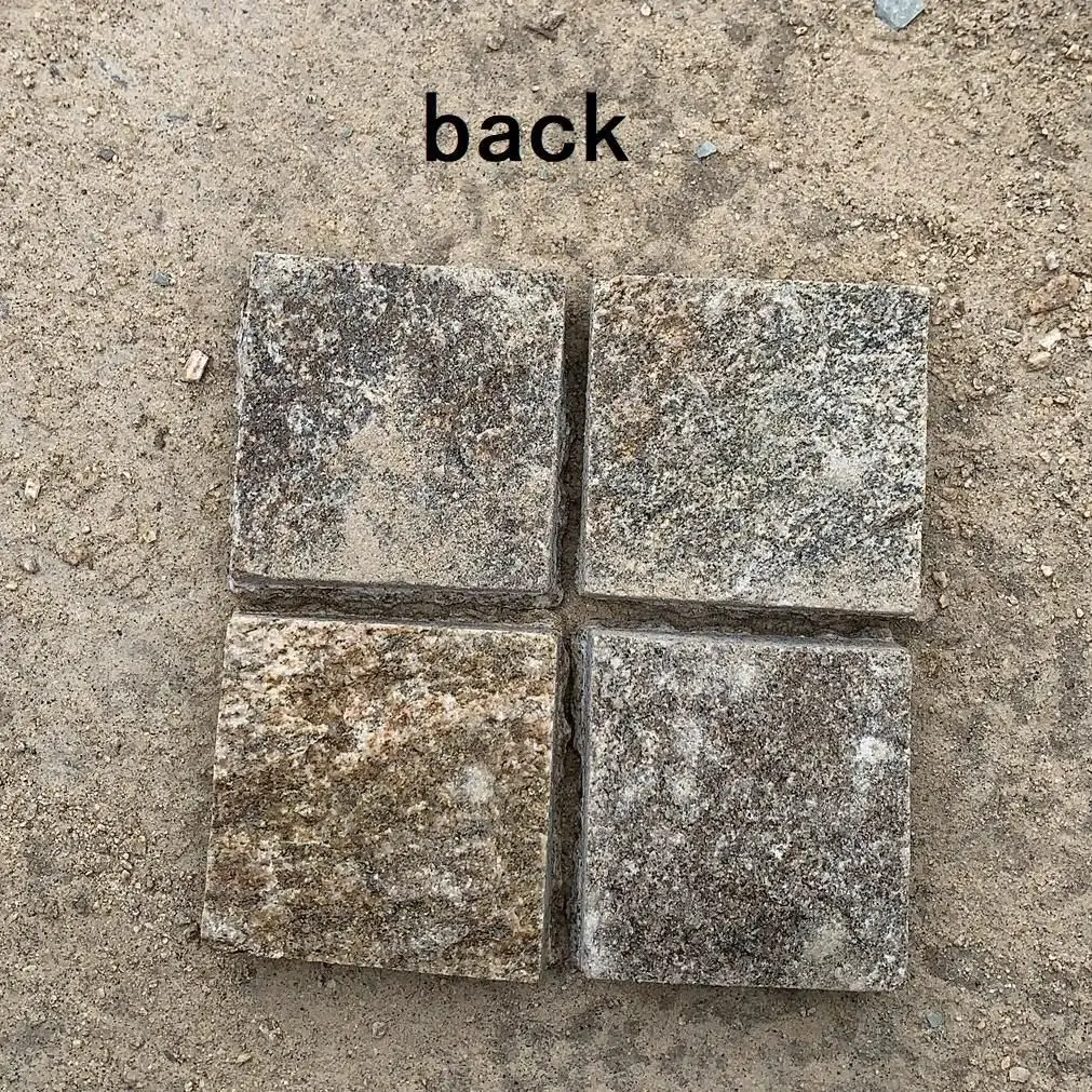 SHIHUI Cheap Natural Stone Tiger Skin Quartzite Brick Pattern Paving Stone Mesh Cobblestone Pavers for Driveway Street