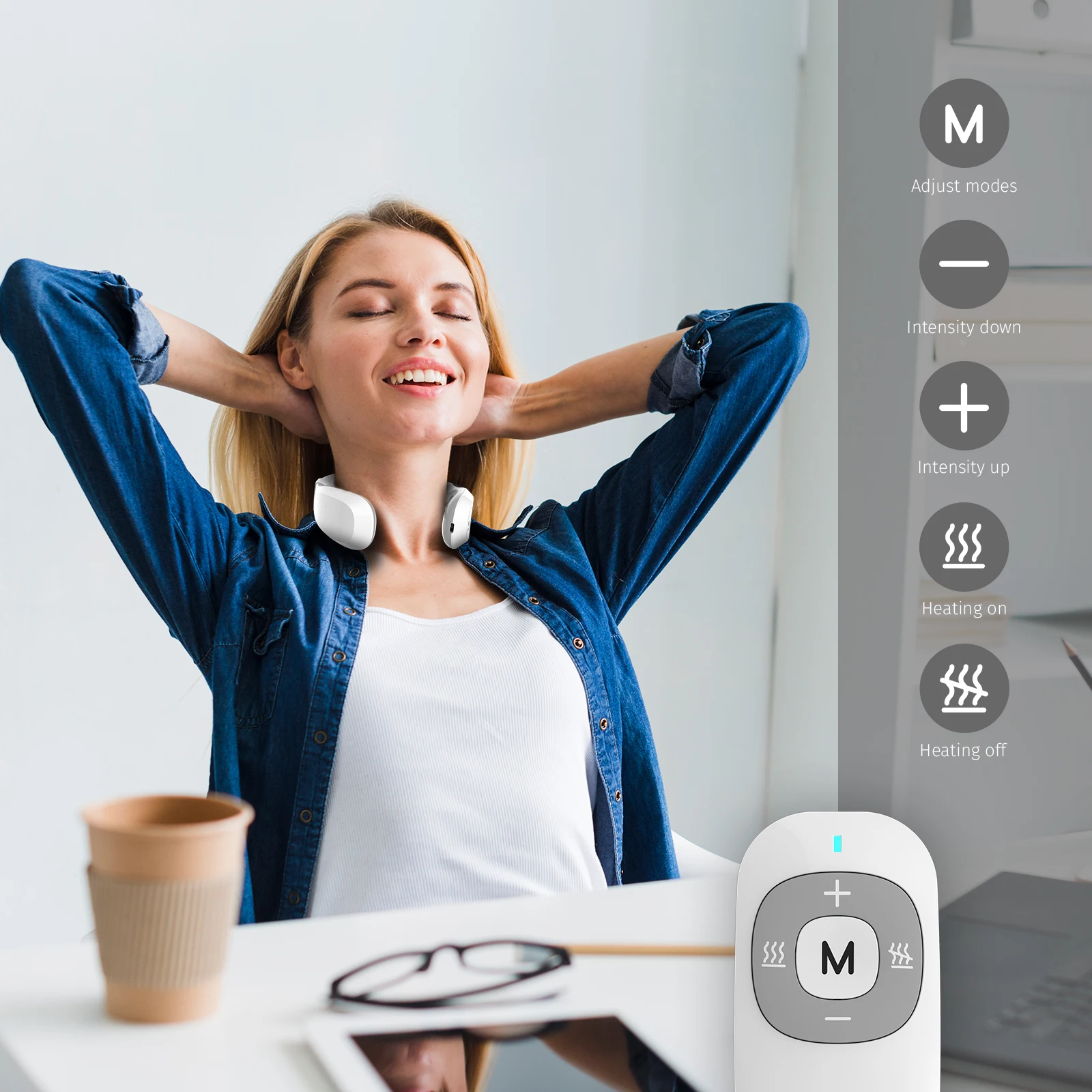 2024 Home Use Multifunctional Ems USB Manual Pulse Mini Wireless Portable Neck Massager