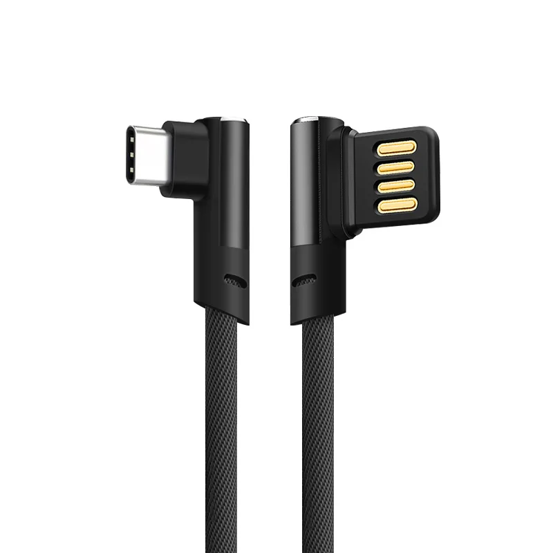 
SOSLPAI cheapest price 90 degree usb cable nylon braided 1.5m usb type c charging cable 