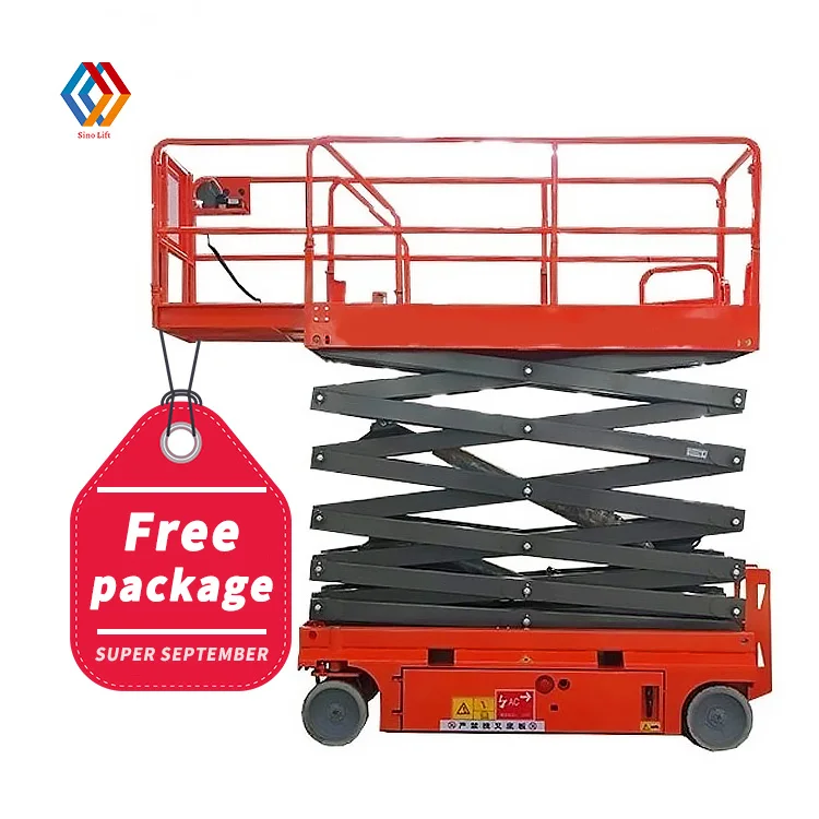 6-14M 380KG Self-propelled Electric Scissor Lift Self-driven Battery Electric Lifting for Warehouse and clean buildings