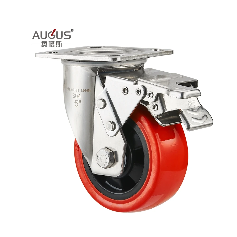 Hot sales Heavy Duty 5 Inch 304 Stainless Steel Fork Caster Wheel