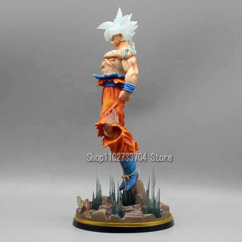 Anime Drag-on Ball Figures Son Goku White God Action Figure Migatte No Gokui with Lights 32cm PVC Statue Collectible Model Toys