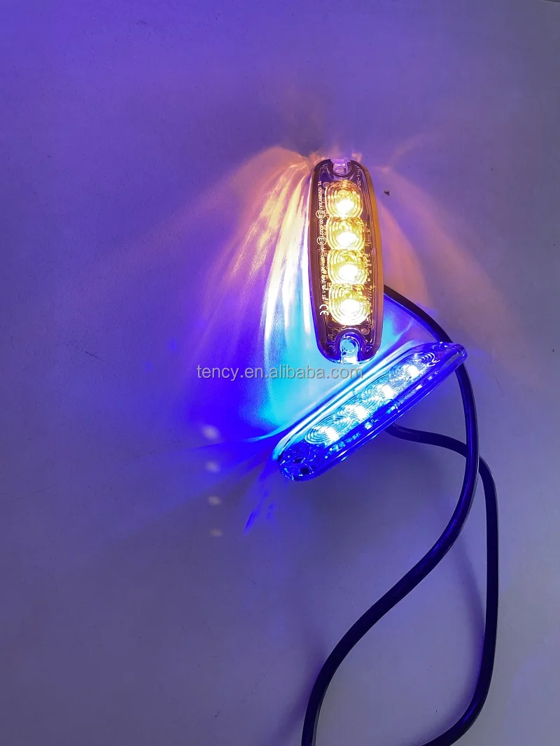 
2021slim size Strobe lights Synchronous mode Amber blue warning car light 