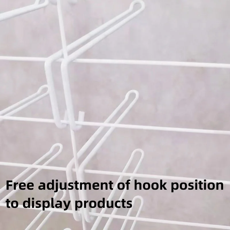 Custom Store Retail Key Chain Toy Stationery Phone Case Accessories Greeting Postcard Floor Metal Wire Hook Display Rack Stand