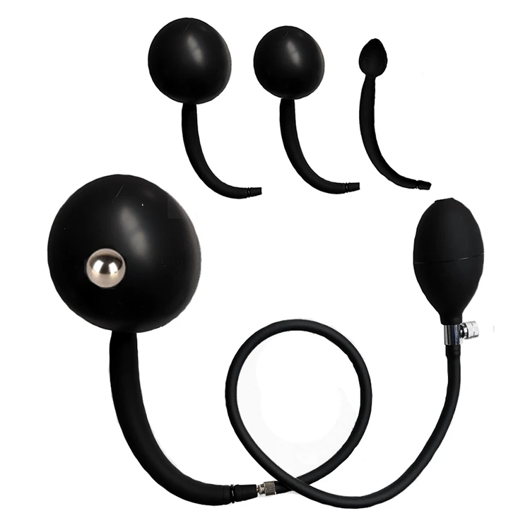 Sex Toys Silicone Huge Anus Butt Dilator Expandable Prostate Massager Women Inflatable Anal Plug Dildo Pump with Metal Ball