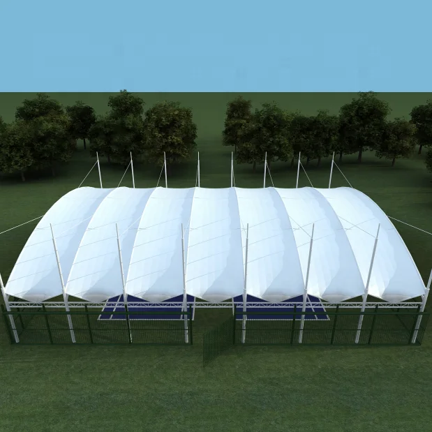 Architectural stadium tent roof cover PVDF membrane structure basketball tennis court roof