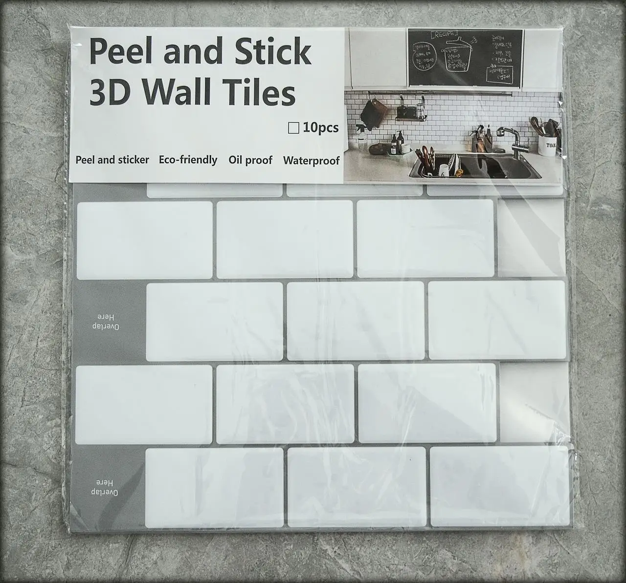 Белая самоклеящаяся плиточная плитка, 3d самоклеящаяся плитка на кирпичной стене, плитка для кухни, ванной комнаты