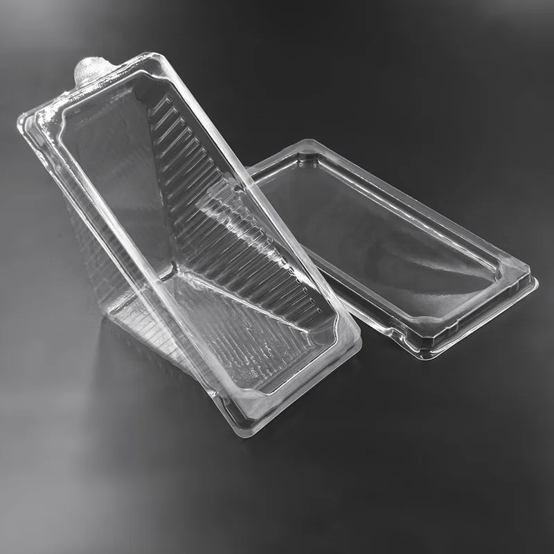 Wholesale triangle  Disposable Clear black Sandwich Packaging Boxes Plastic Sandwich Containers