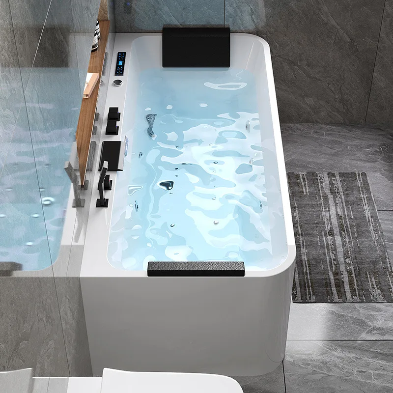 Lizhen-Hwa.Con Bathroom Modern Color Light Electric Freestanding Whirlpool Massage Waterfall Spa Bathtub