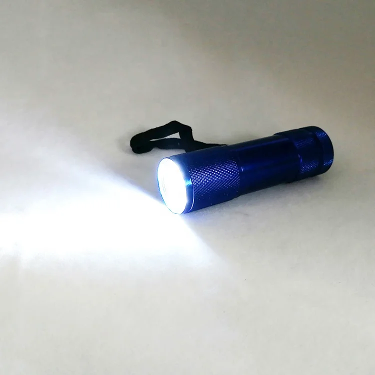 Chinese cheap bulk aaa dry battery alloy aluminium hand torch light 9 led aluminum flashlight