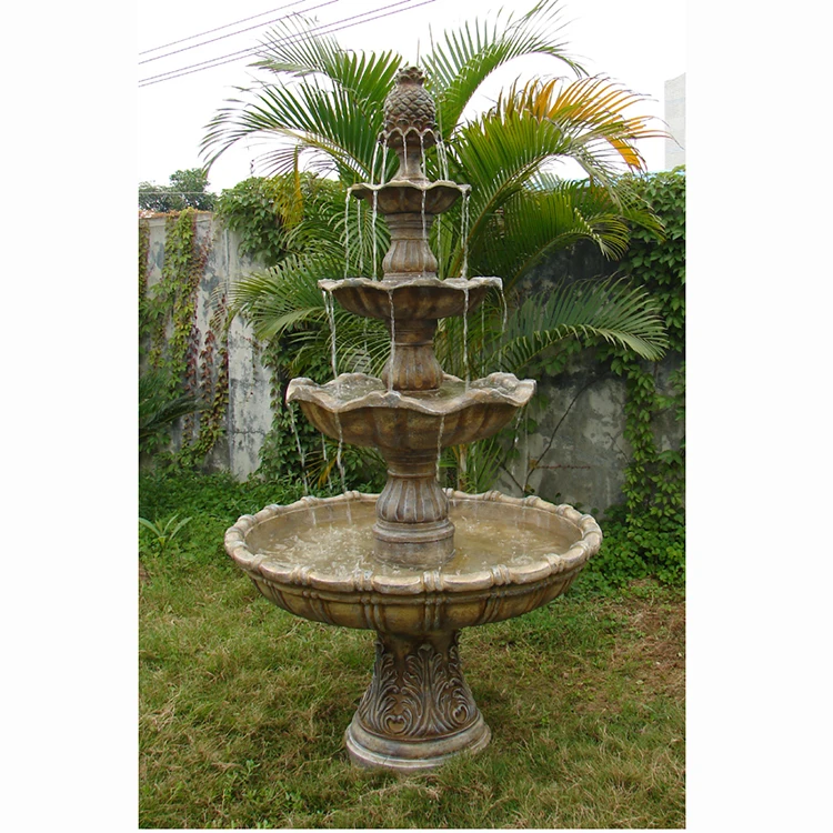 Artificial Fiberglass Decoration Outdoor Garden Large 4 Tier Water Fountain