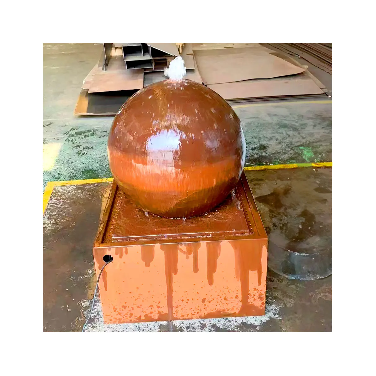 Outdoor Metal Water Features Landscape Corten Steel Water Fountains Indoor  Stainless Steel Waterfall Fountain