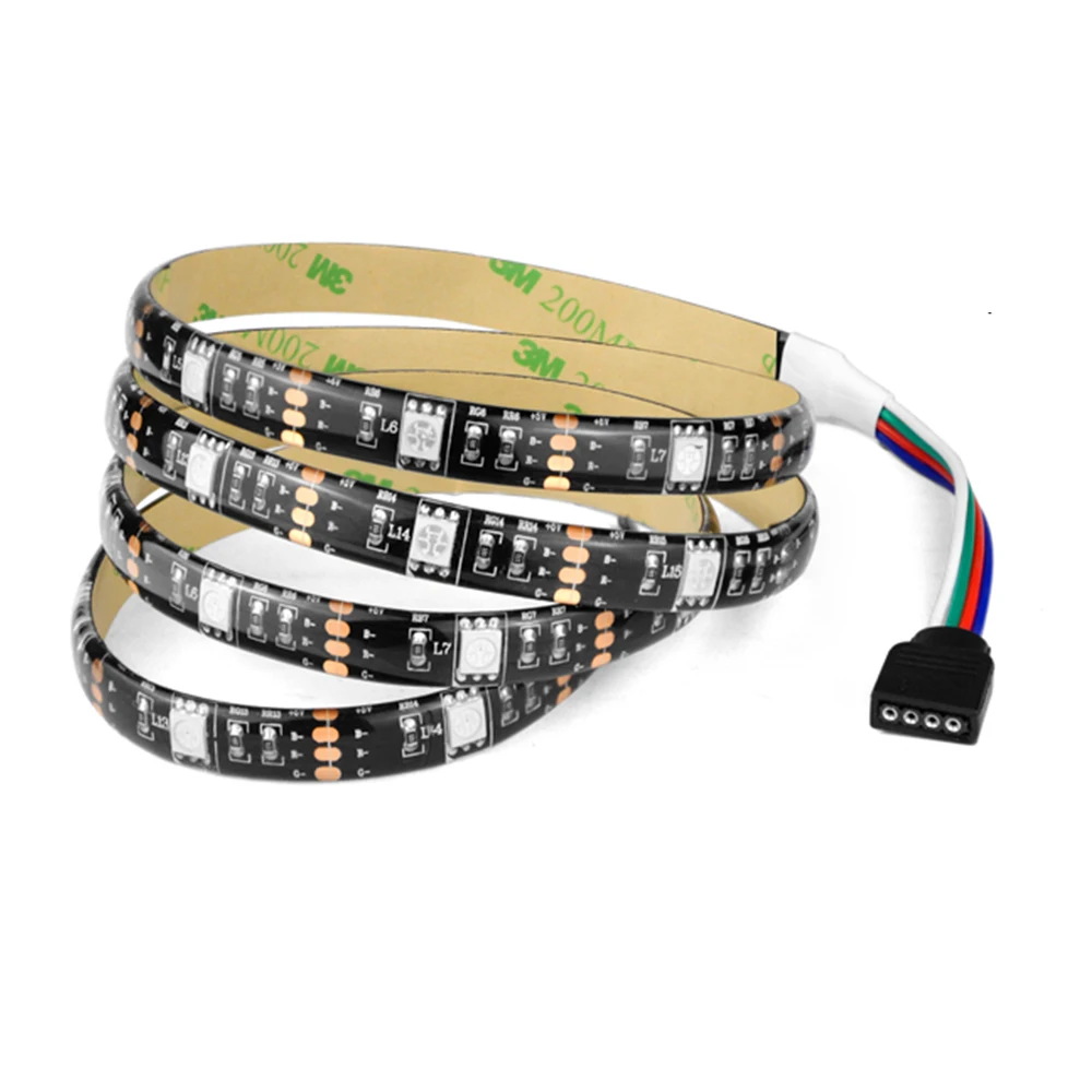 USB 5050 RGB Светодиодная лента 5 М алюминиевая Гибкая клейкая Задняя с пультом дистанционного управления IP66 светодиодная подсветка для телевизора
