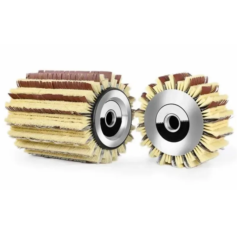 Customized  Sisal Polishing and Sanding Drums Nylon Roller Sisal Hemp Brush for Wood Furniture Polishing