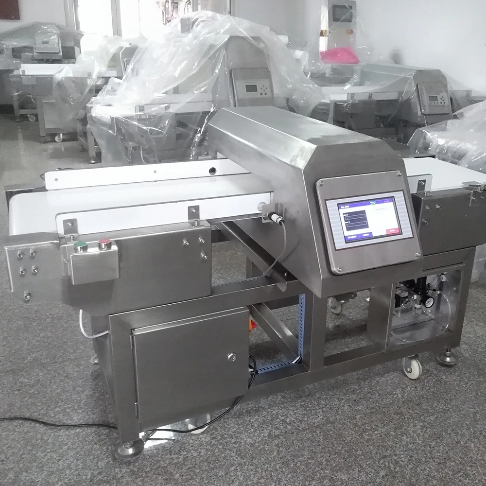 Auto-conveying metal detection systems food detector in plastic with Air jet rejector