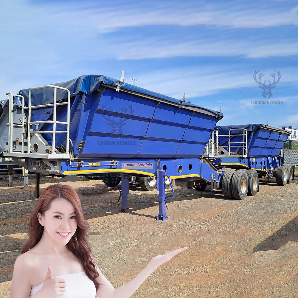 Superlink Side Dump Trailers 34Tons 40Ton Interlink Side Tippers Trailer  for Coal Chrome ore transportation