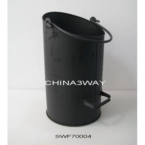 High Quality Galvanized Fireplace Ash Bin Metal Garden Charcoal Pail With Handle Fire Pit Tools