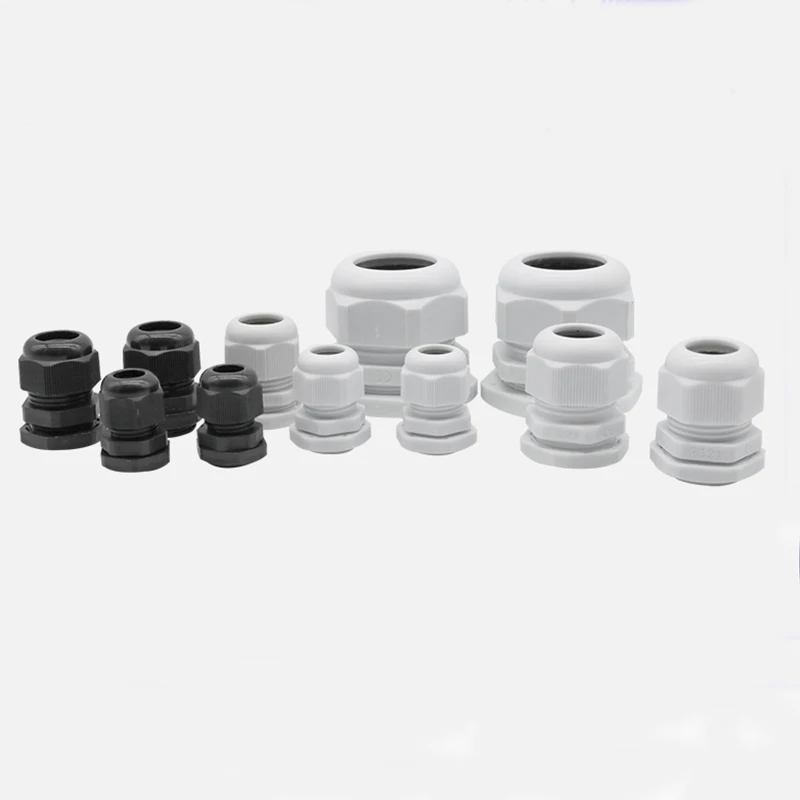 Cable Gland PG11 Plastic Waterproof Adjustable 5-10mm Cable Glands Joints With Rubber Gaskets Black White